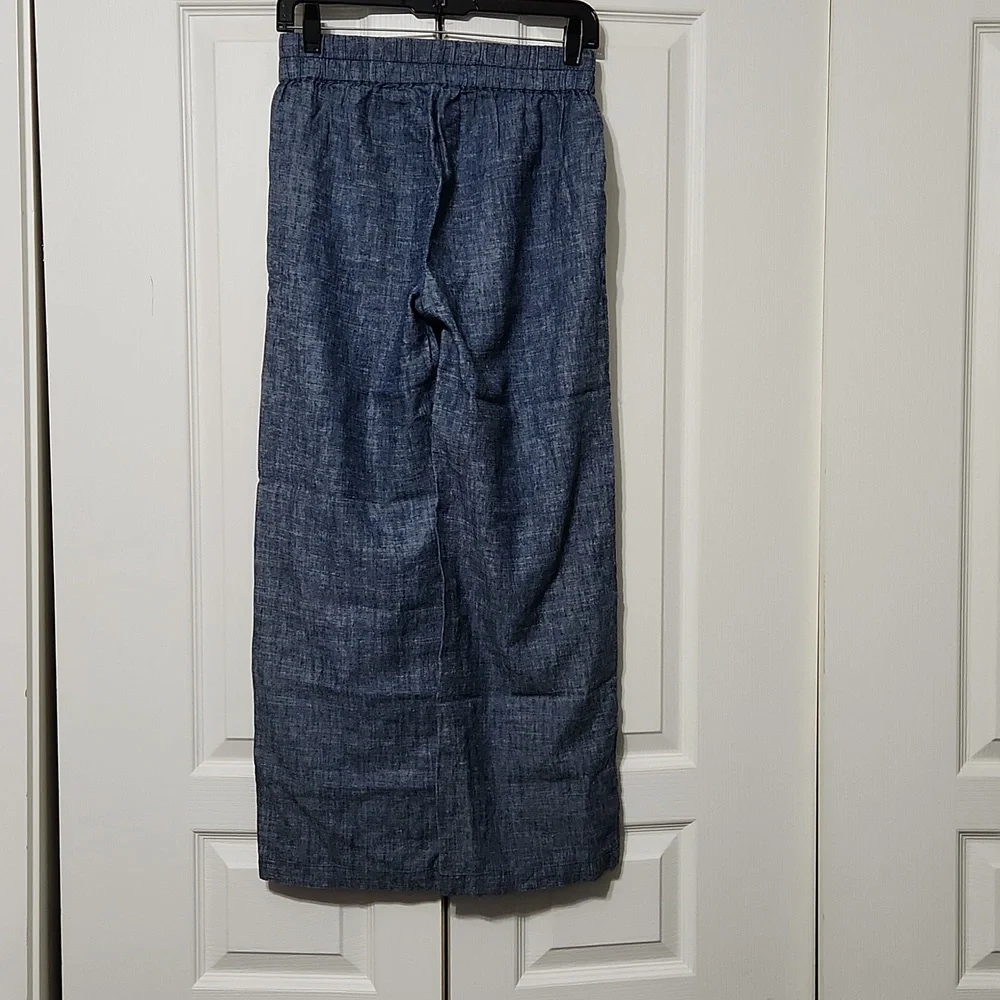 NWT Eileen Fisher Hemp Organic Cotton Chambray Straight Pants. Size XXS - Picture 7 of 10